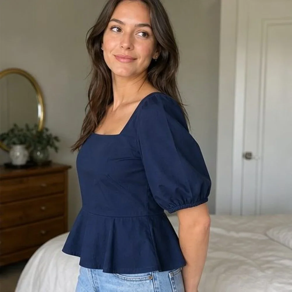 Teal Peplum Top